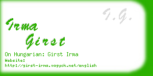 irma girst business card